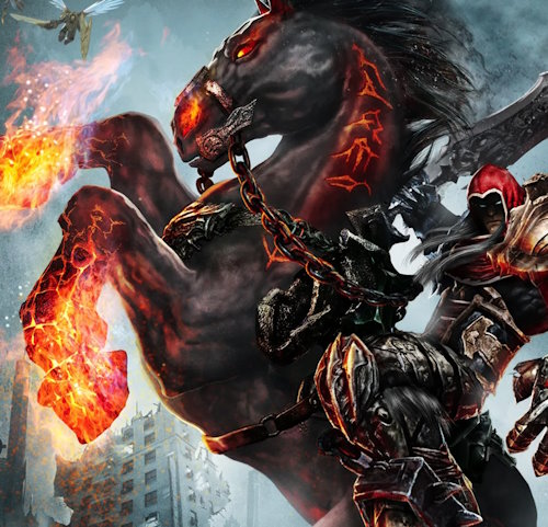 War on his flaming horse